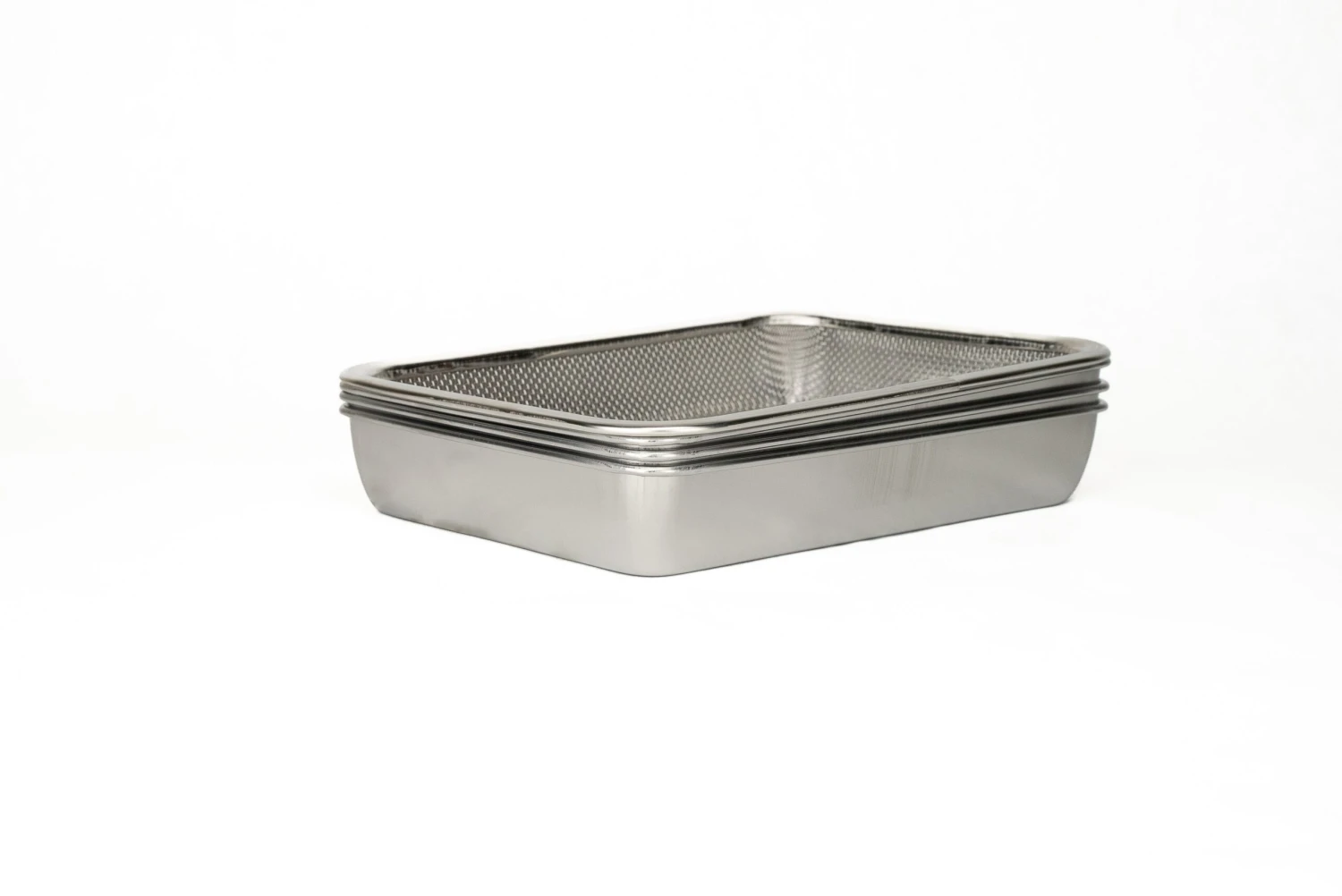 Arnest Stainless Steel Prep & Storage Pans With Strainer And Plastic Lids Set 5 Arnest Stainless Steel Prep & Storage Pans With Strainer And Plastic Lids Set - Image 3