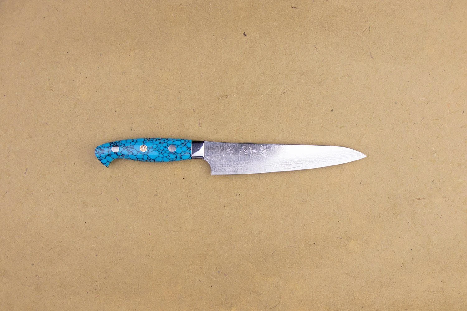 Yu Kurosaki SRS13 Damascus Turquoise Handle Petty 150mm 3 Yu Kurosaki SRS13 Damascus Turquoise Handle Petty 150mm