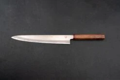 Mutsumi Hinoura V-toku Rainbow Damascus Sujihiki 270mm -Helle Store Mutsumi Hinoura V Toku Rainbow Damascus sujihiki 270mm rosewood TQP