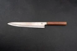 Mutsumi Hinoura V-toku Rainbow Damascus Sujihiki 270mm -Helle Store Mutsumi Hinoura V Toku Rainbow Damascus sujihiki 270mm rosewood stabilized