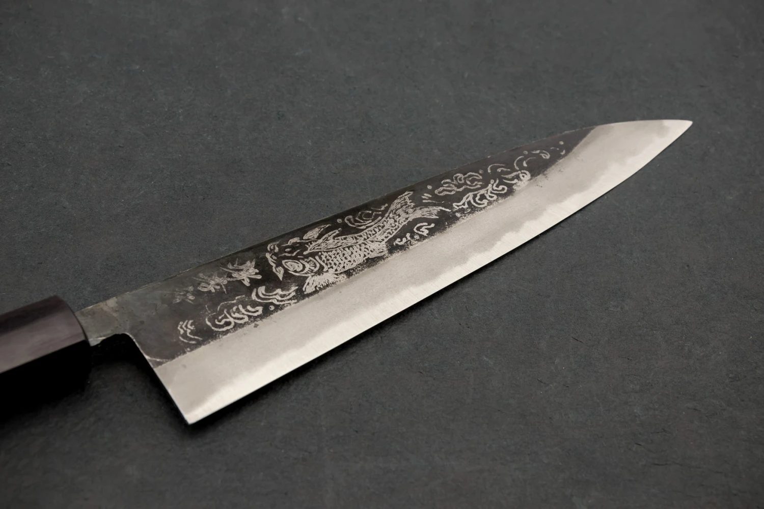 Sakai Takayuki Michiko Special Engraved Aogami Gyuto 210mm "Koi Carp" 5 Sakai Takayuki Michiko Special Engraved Aogami Gyuto 210mm "Koi Carp" - Image 3