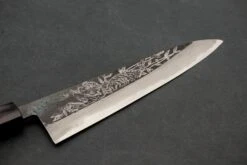 Sakai Takayuki Michiko Special Engraved Aogami Gyuto 210mm "Tiger" -Helle Store engraved gyuto tiger kurochi 3
