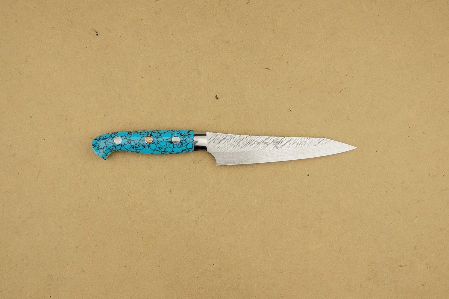 Yu Kurosaki SRS13 Damascus Turquoise Handle Petty 130mm 3 Yu Kurosaki SRS13 Damascus Turquoise Handle Petty 130mm