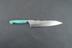 Yu Kurosaki SG2 Senko Western Kiritsuke Gyuto 210mm -Helle Store kurosaki western senko sg2 green turquoise gyuto 210