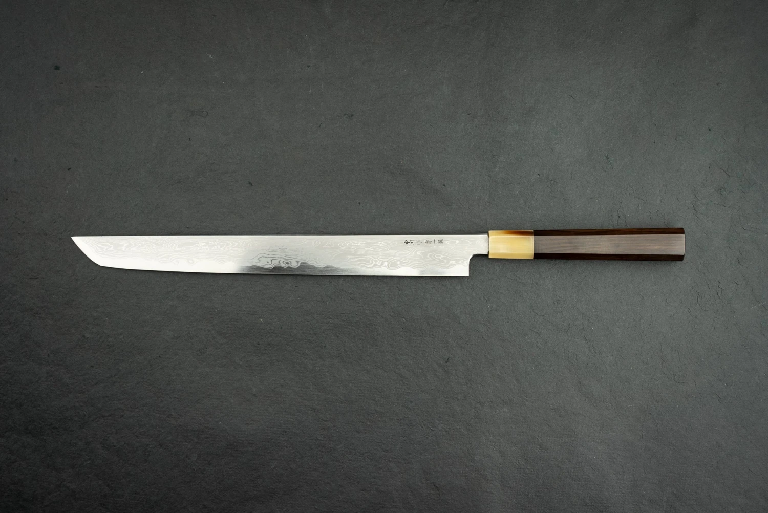 Satoshi Nakagawa X Naohito Myojin Aoichi Damascus Sakimaru Sujihiki 330mm 4 Satoshi Nakagawa X Naohito Myojin Aoichi Damascus Sakimaru Sujihiki 330mm - Image 2