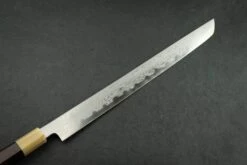 Satoshi Nakagawa X Naohito Myojin Aoichi Damascus Sakimaru Sujihiki 330mm 8 Satoshi Nakagawa X Naohito Myojin Aoichi Damascus Sakimaru Sujihiki 330mm -Helle Store nakagawa myojin damascus sakimaru suji 330 3