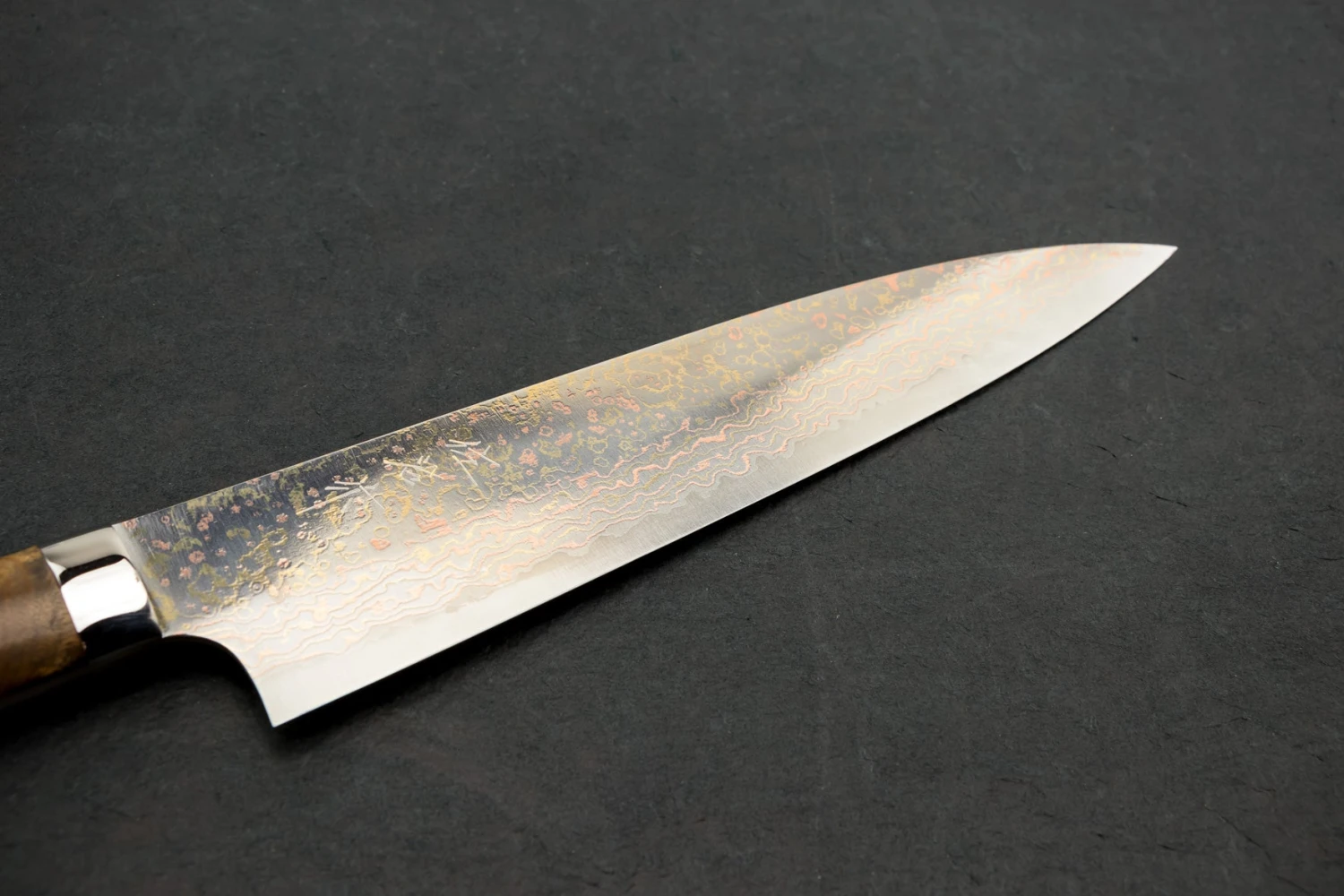 Takeshi Saji VG10W Rainbow Damascus Western Gyuto 210mm 5 Takeshi Saji VG10W Rainbow Damascus Western Gyuto 210mm - Image 3