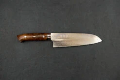Takeshi Saji VG10W Rainbow Damascus Western Santoku 180mm