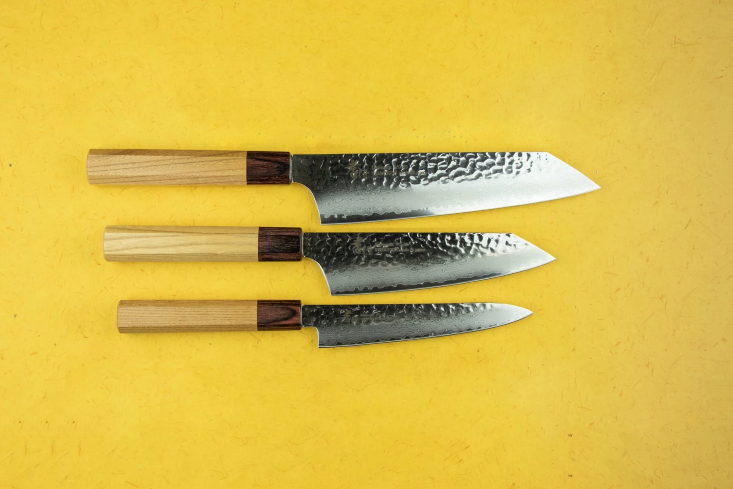 Sakai Takayuki VG10 33 Layer Damascus Knife Set 3 Sakai Takayuki VG10 33 Layer Damascus Knife Set